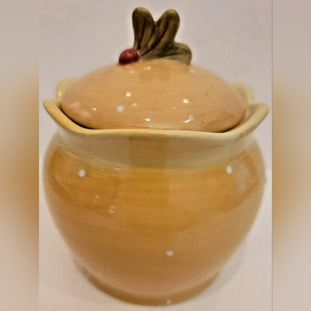 Demdaco Cottage Hill  4 5" Lidded Sugar Bowl Handpainted 2006 by Deb Hrabik